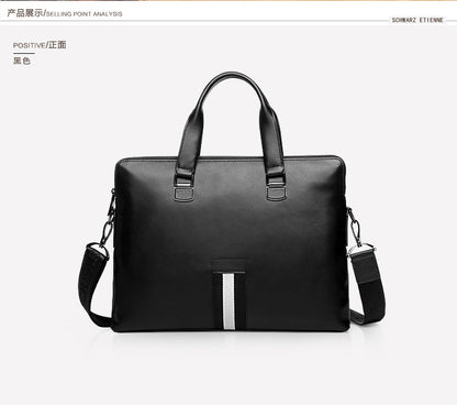 Men's Business Briefcase Made of Cowhide Genuine Leather High Quality Men's Handbag Handbag Computer Bag 
