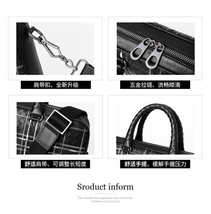 Men's handbag cowhide high quality men's handbag business briefcase crossbody shoulder bag 