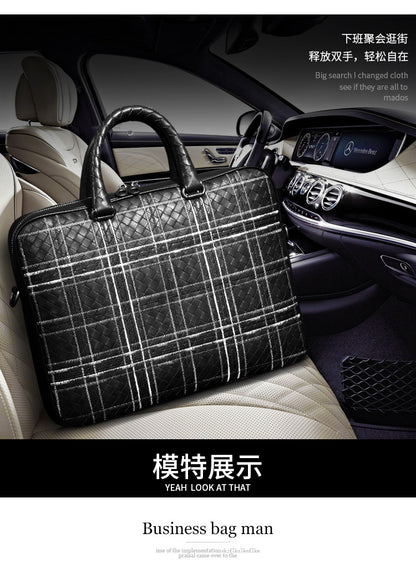 Men's handbag cowhide high quality men's handbag business briefcase crossbody shoulder bag 