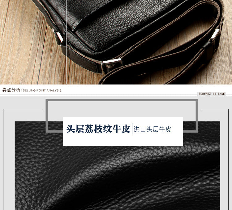 メンズショルダーバッグ 牛皮本革製 ファッション 大容量 斜めがけバッグ