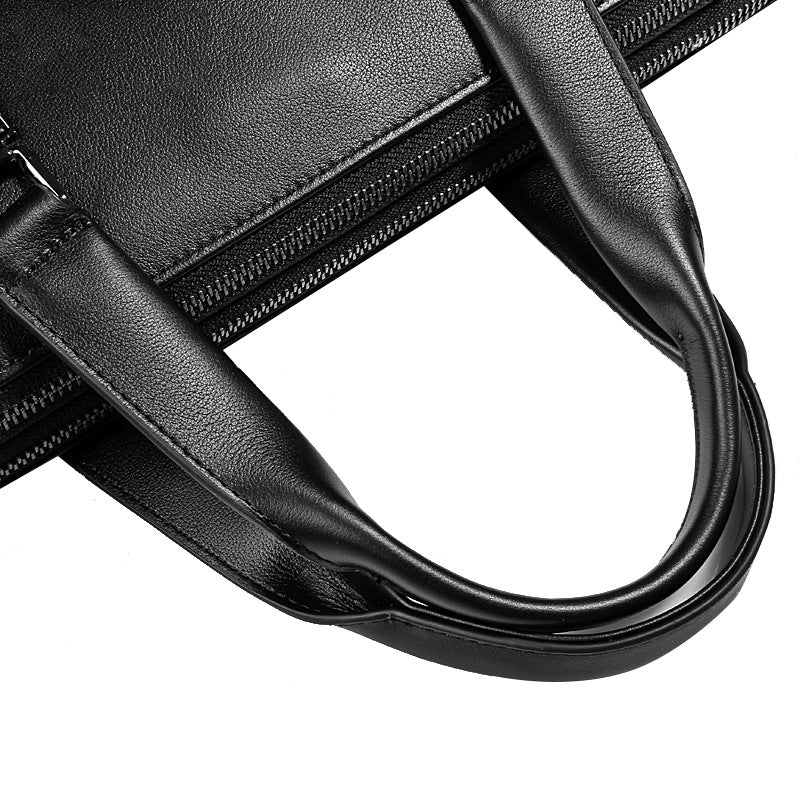 Men's Business Briefcase Made of Cowhide Genuine Leather High Quality Men's Handbag Handbag Computer Bag 