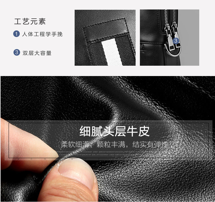 Men's Business Briefcase Made of Cowhide Genuine Leather High Quality Men's Handbag Handbag Computer Bag 