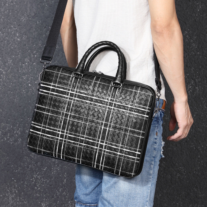 Men's handbag cowhide high quality men's handbag business briefcase crossbody shoulder bag 