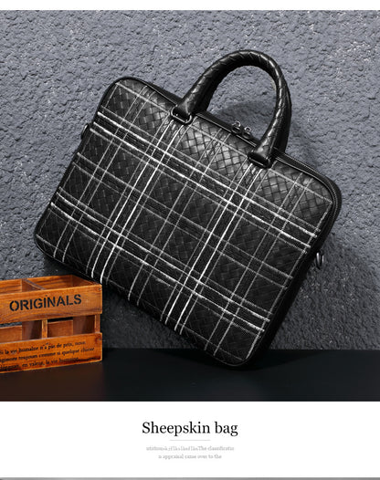 Men's handbag cowhide high quality men's handbag business briefcase crossbody shoulder bag 