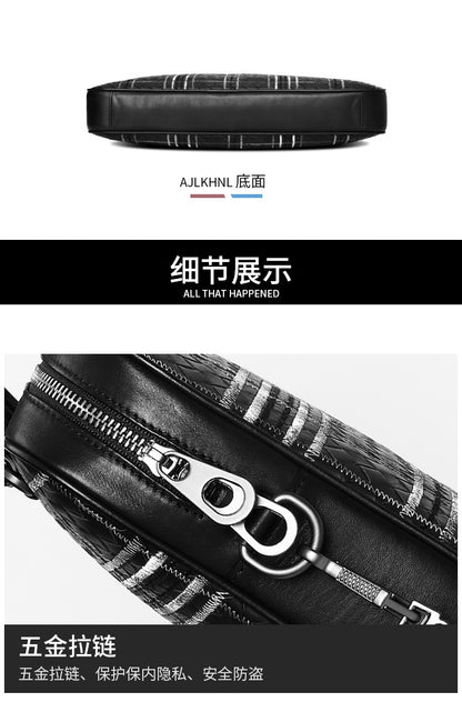 Men's handbag cowhide high quality men's handbag business briefcase crossbody shoulder bag 