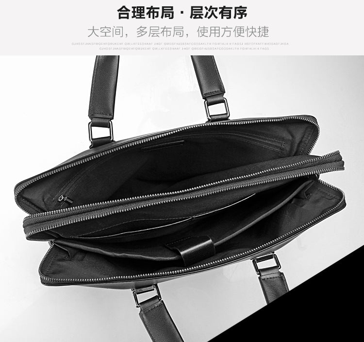 Men's Business Briefcase Made of Cowhide Genuine Leather High Quality Men's Handbag Handbag Computer Bag 