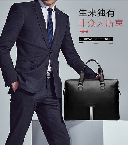 Men's Business Briefcase Made of Cowhide Genuine Leather High Quality Men's Handbag Handbag Computer Bag 