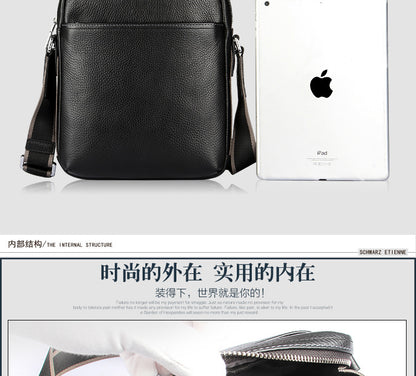 メンズショルダーバッグ 牛皮本革製 ファッション 大容量 斜めがけバッグ