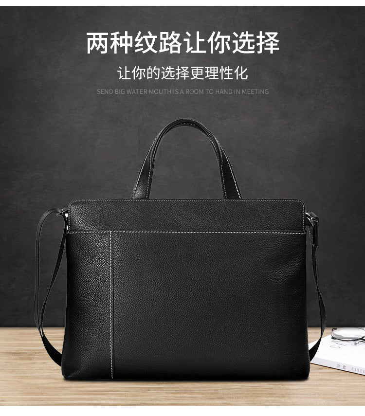 メンズブリーフケース ハンドバッグ 牛皮本革製 パソコンバッグ ビジネスカジュアル男性手提げかばん斜めがけバッグ