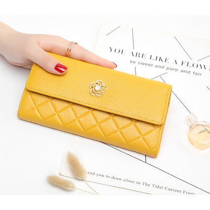 Ladies wallet cowhide clutch bag mobile pouch long wallet genuine leather wallet fashion