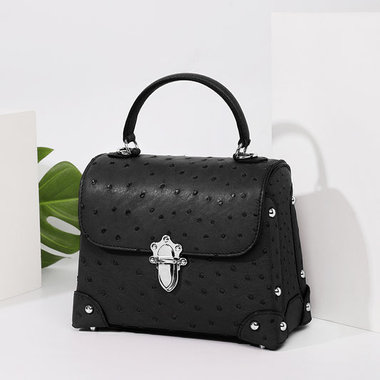 ダチョウ革のレディースバッグ本革kellyバッグファッションレザートートバッグ大容量ショルダーバッグ