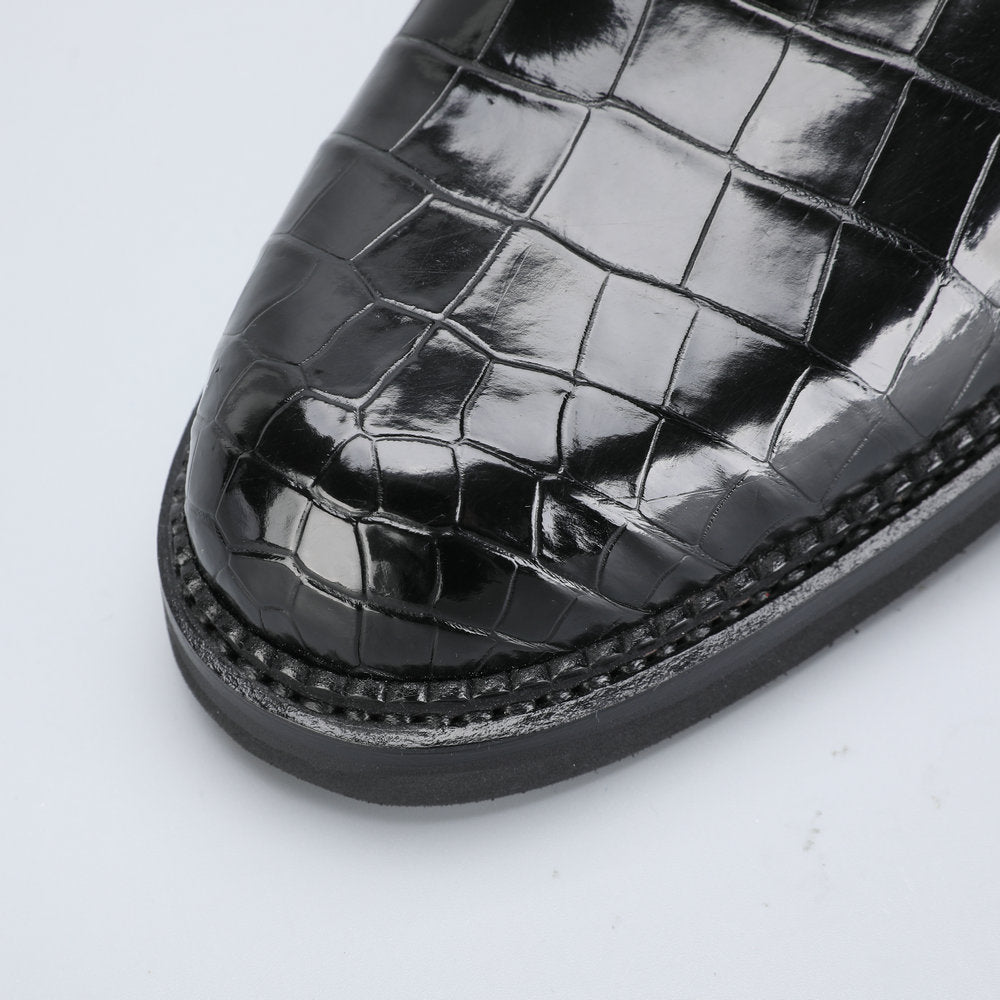 ワニ皮本革製メンズ革靴 カジュアル ビジネスシューズ