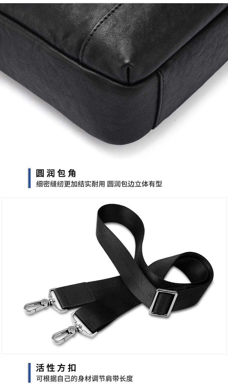 メンズブリーフケース ハンドバッグ 牛皮本革製 ビジネス カジュアル斜めがけバッグ