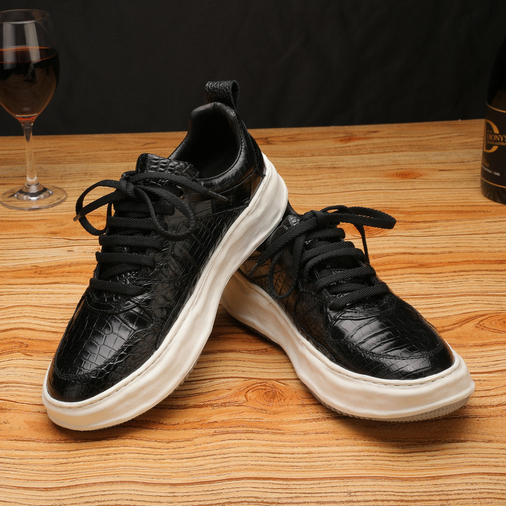 ワニ腹の皮メンズ靴本革革靴	ファッションスポーツカジュアルシューズ