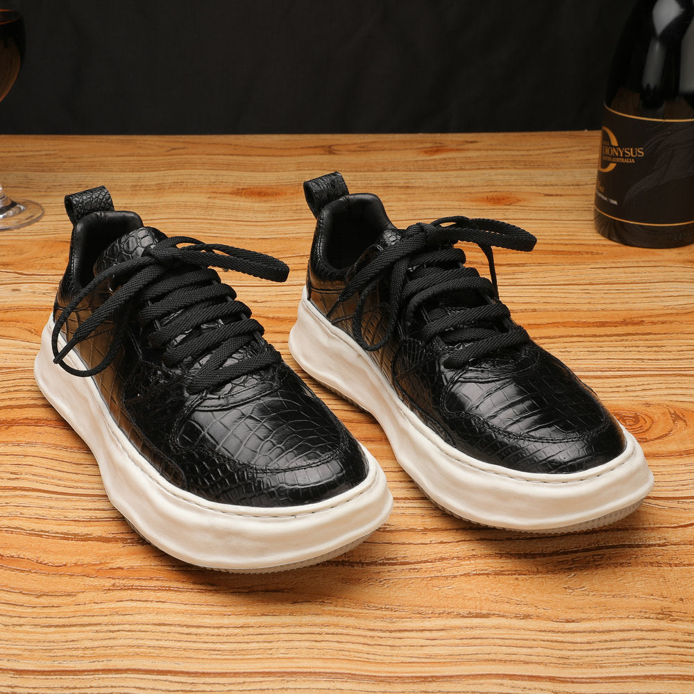 ワニ腹の皮メンズ靴本革革靴	ファッションスポーツカジュアルシューズ
