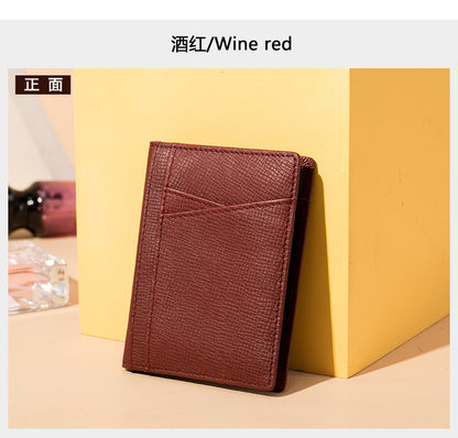 メンズカードバッグ 牛皮 薄型 シンプル カード入れRFID男性用カードクリップ