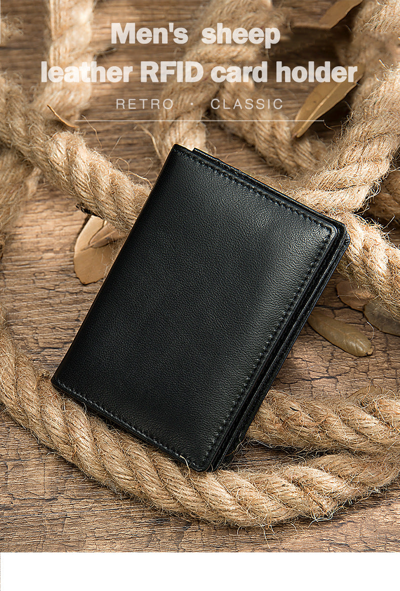 メンズ短財布羊皮韩国ファッション小銭入れカード入れ多機能男性用ウォレット