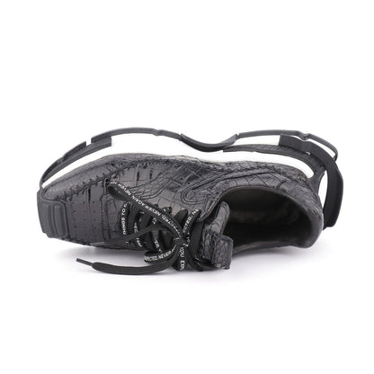 Taisham Crocodile Skin Genuine Leather Men's Sneakers Fashion Men Shoes 