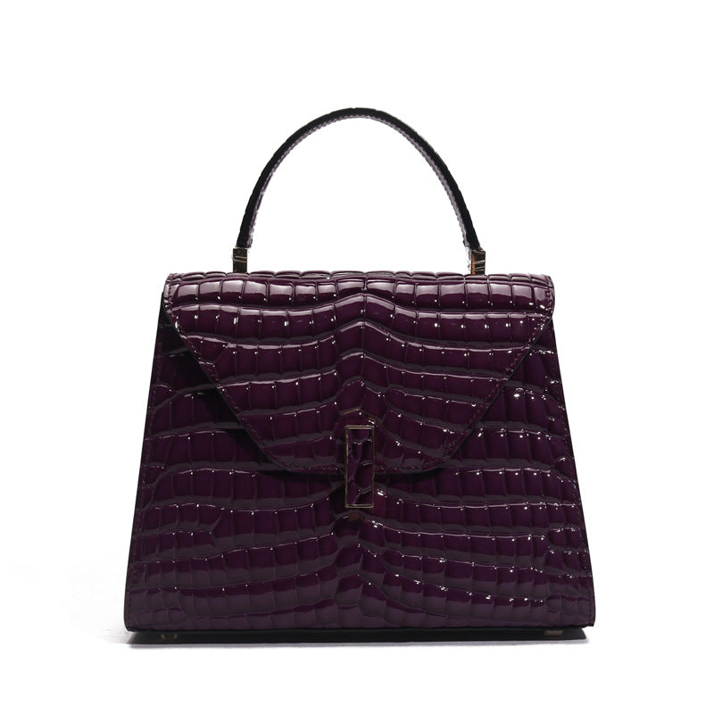 ワニ柄 レザートートバッグ亮面高級感ハンドバッグショルダーバッグ2wayバッグ女性