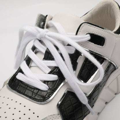 2023新品 ワニ腹の皮 メンズカジュアルシューズ 優れた通気性 ファッション厚底男性靴