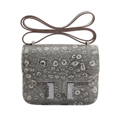 シャムワニ皮トカゲ柄高級感本革レディースバッグラインストーンバックル脇バッグ斜めがけバッグ