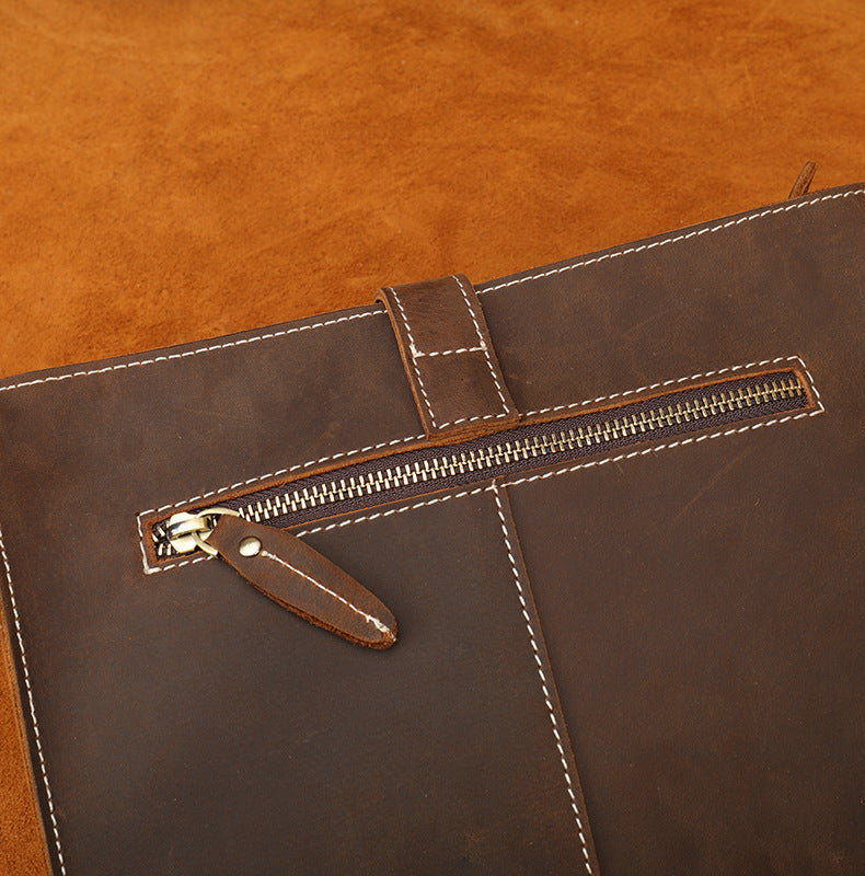 メンズ 財布牛皮本革製 レトロ 斜めがけショルダーバッグ  多機能大容量クラッチバッグ男性用ウォレット