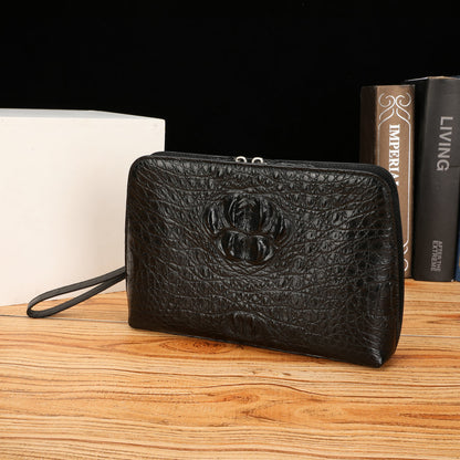 ワニ骨の皮 メンズハンドバッグ 本革 ビジネス カジュアル メンズバッグ