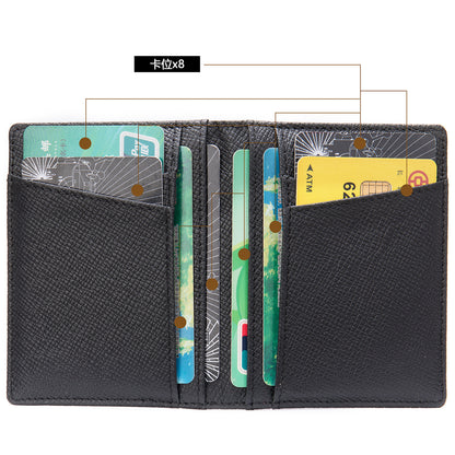 メンズカードバッグ 牛皮 薄型 シンプル カード入れRFID男性用カードクリップ