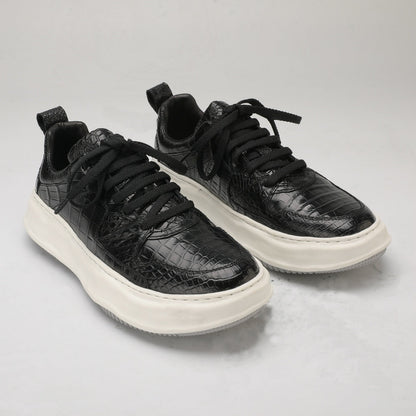 ワニ腹の皮メンズ靴本革革靴	ファッションスポーツカジュアルシューズ