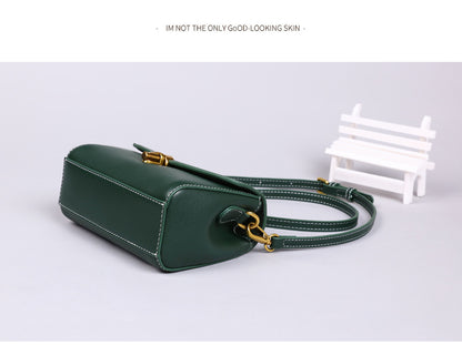 本革のレディースファッション シンプルな斜め掛けバッグトランペットバッグ牛革ショルダーバッグ.ポシェット