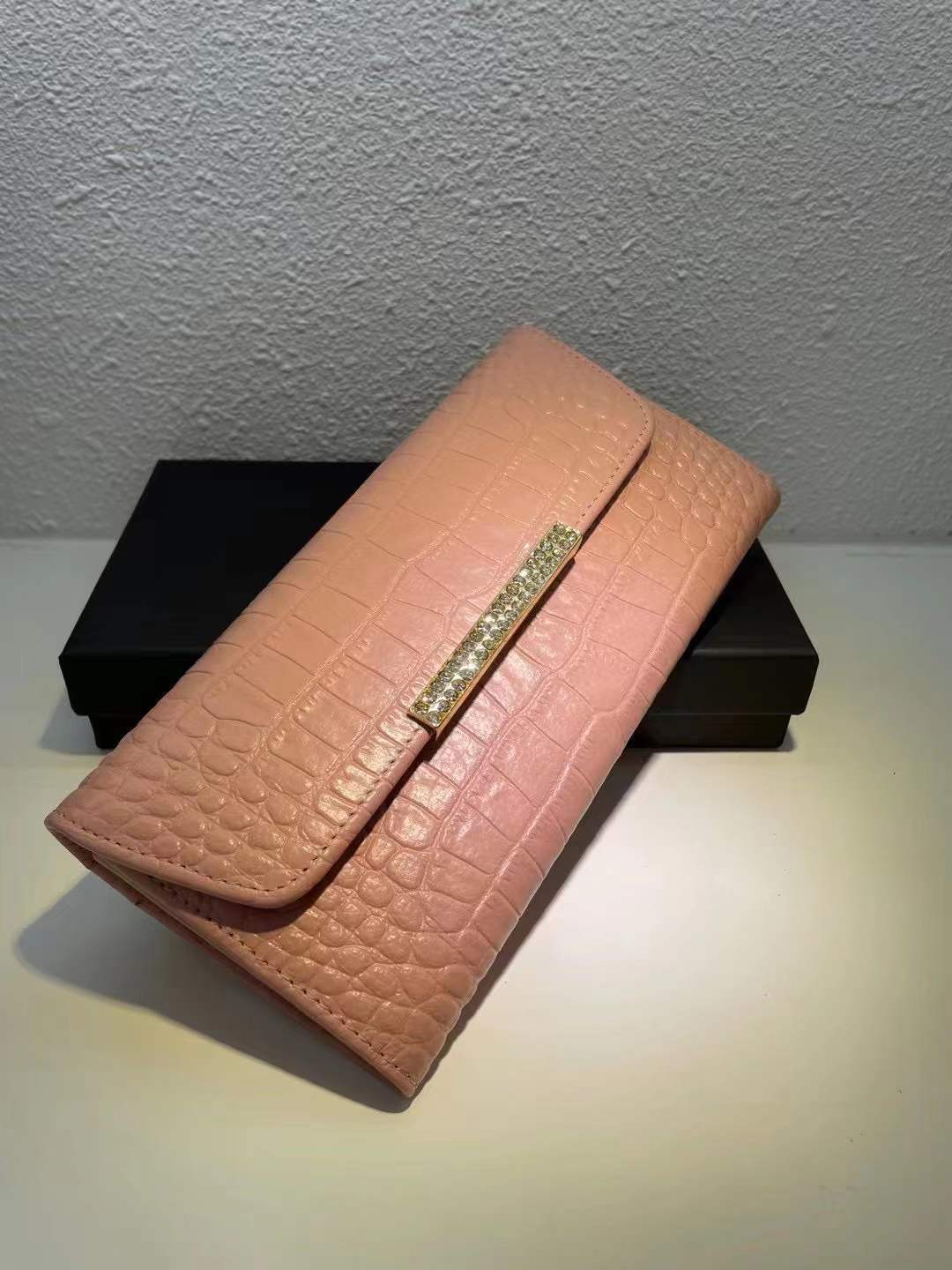 Ladies wallet cowhide simple crocodile pattern long wallet large capacity ladies clutch bag fashion
