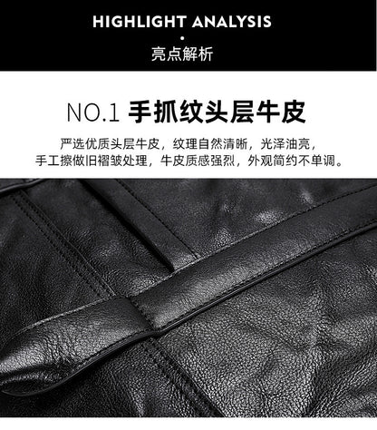 メンズハンドバッグ 牛皮本革製 高品質 大容量 ブリーフケース男性用手提げかばん