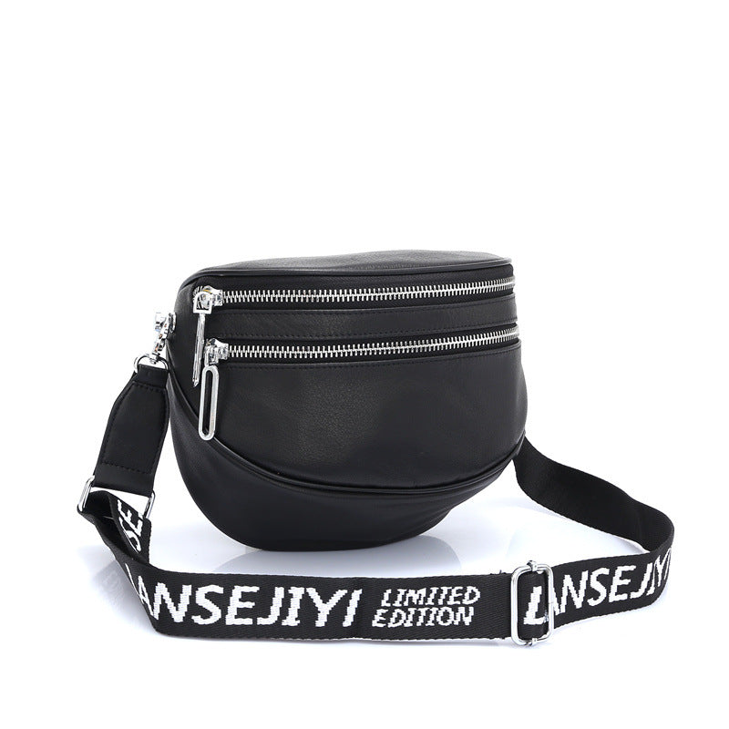 ファスナーファッション牛革ショルダーバッグ本革女性バッグスショルダーバッグ 何とでも合う