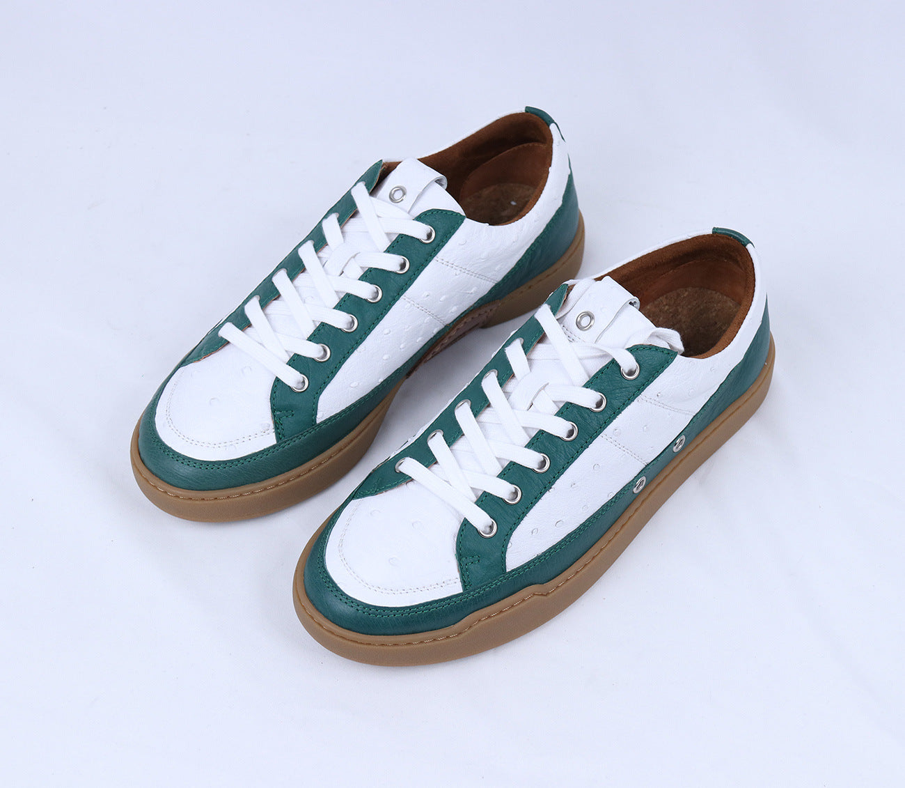 南アフリカ ダチョウの皮 本革 メンズスニーカー スポーツカジュアルシューズ 平底靴