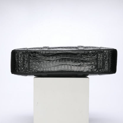 シャムワニ腹の皮 本革 メンズブリーフケース 高品質 男性用オフィスバッグ ビジネスバッグ ファイルバッグ 手提げかばん