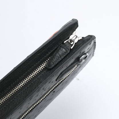 新型ダチョウの皮本革メンズハンドバッグビジネス カジュアル高品質メンズバッグ