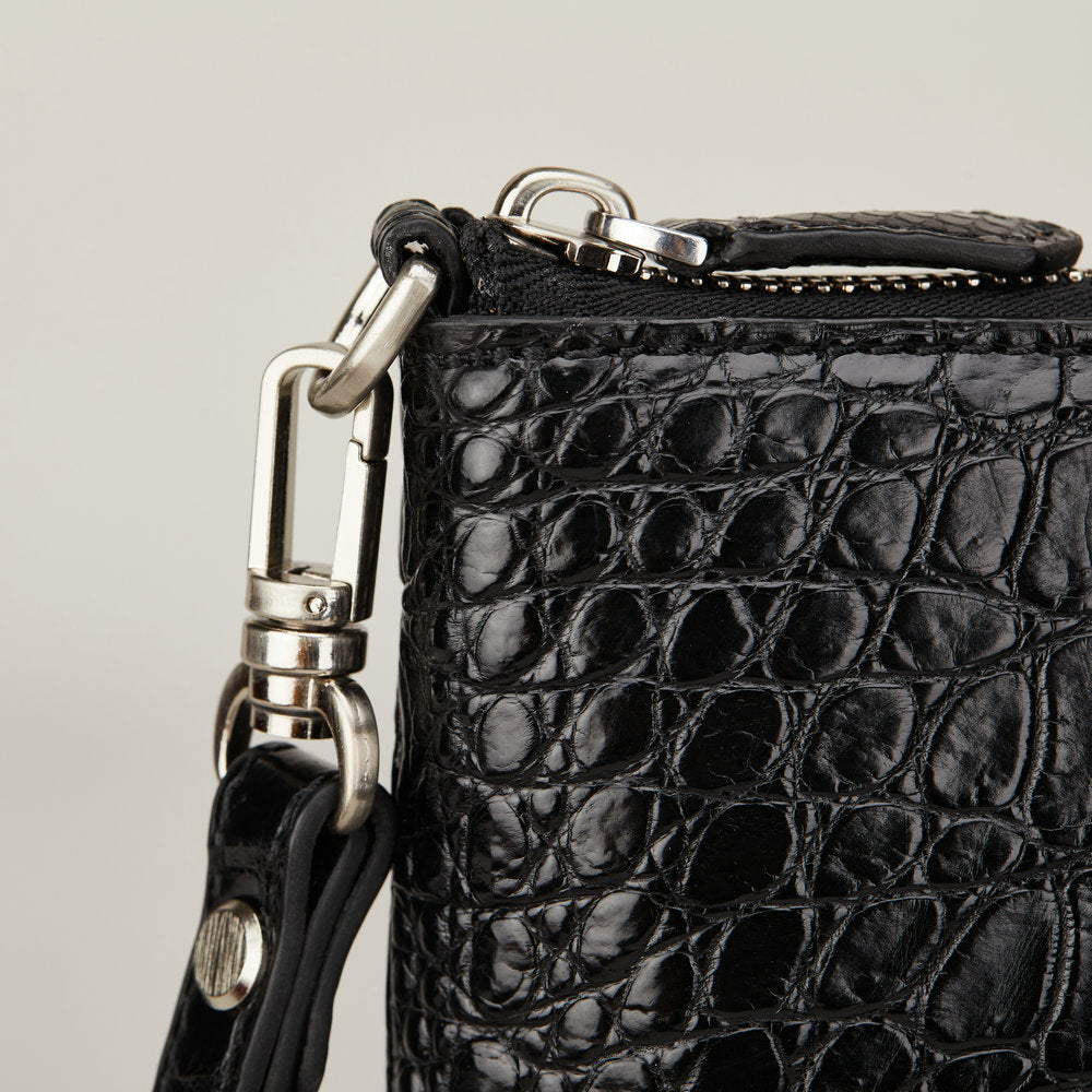 Siamese Crocodile Skin Men's Bag Genuine Leather Business Casual Handbag 