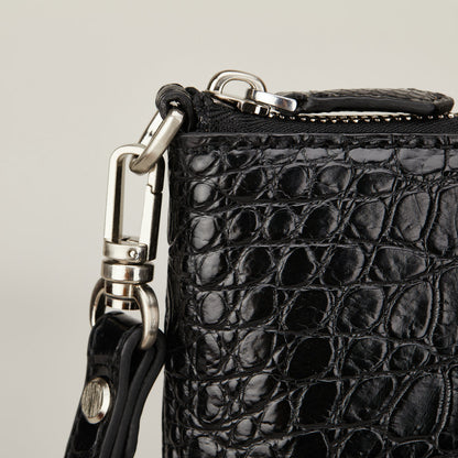 Siamese Crocodile Skin Men's Bag Genuine Leather Business Casual Handbag 