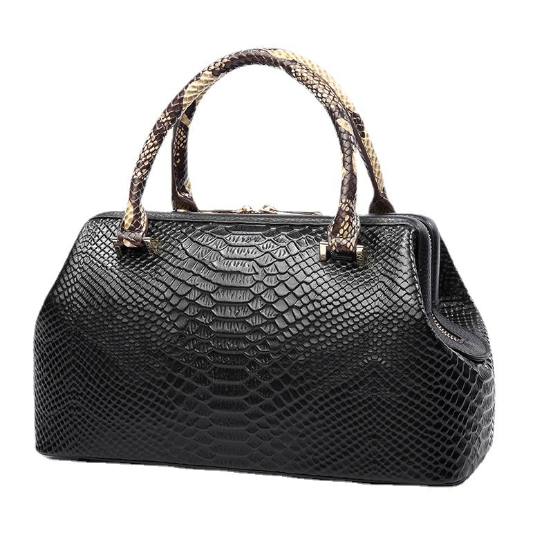 Women's Handbag Cowhide Shoulder Bag Large Capacity Genuine Leather Crossbody Ladies Bag Crocodile Pattern Commuting OL