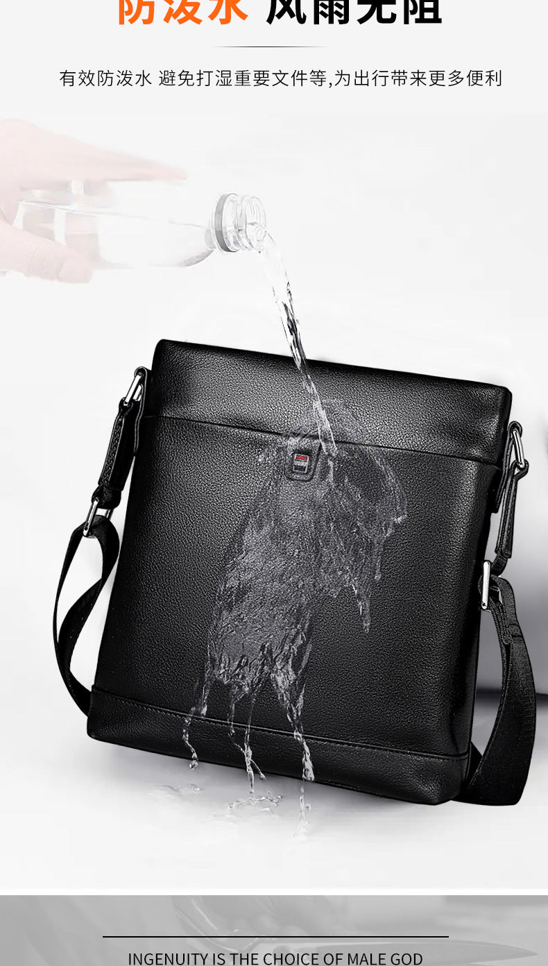 メンズショルダーバッグ 牛皮本革製 大容量 カジュアル男性用バッグ