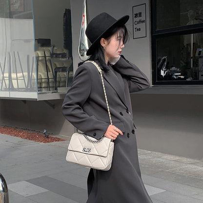 レディースバッグ菱格チェーンバッグ小方形バッグ斜め掛けバッグシングルショルダーバッグ ファッション