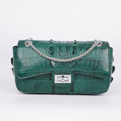 トランペット  レディース  チェーンバッグ  シャムワニ皮 斜めがけバッグ