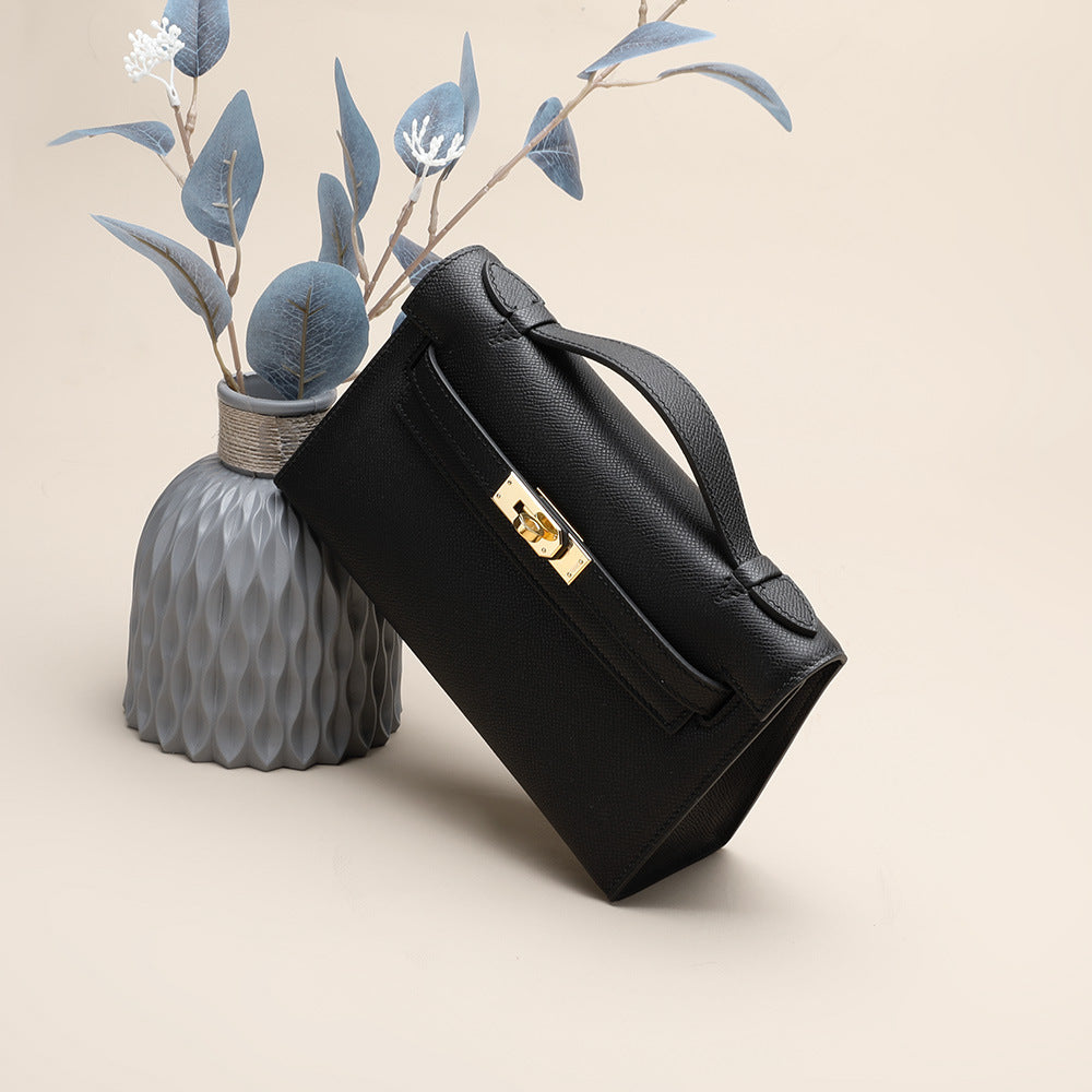 レディース ハンドバッグ 牛革ぎゅうかわ  手のひらのすじ 口金 kellyバッグ  ファッション