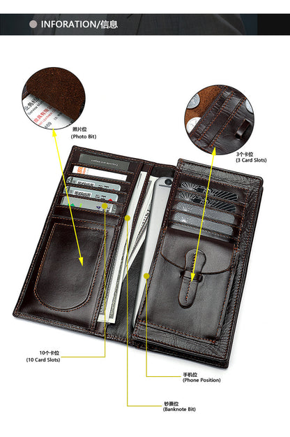 メンズ 長財布 牛皮本革製 小銭入れカード入れ  ビジネス  男性用ウォレット