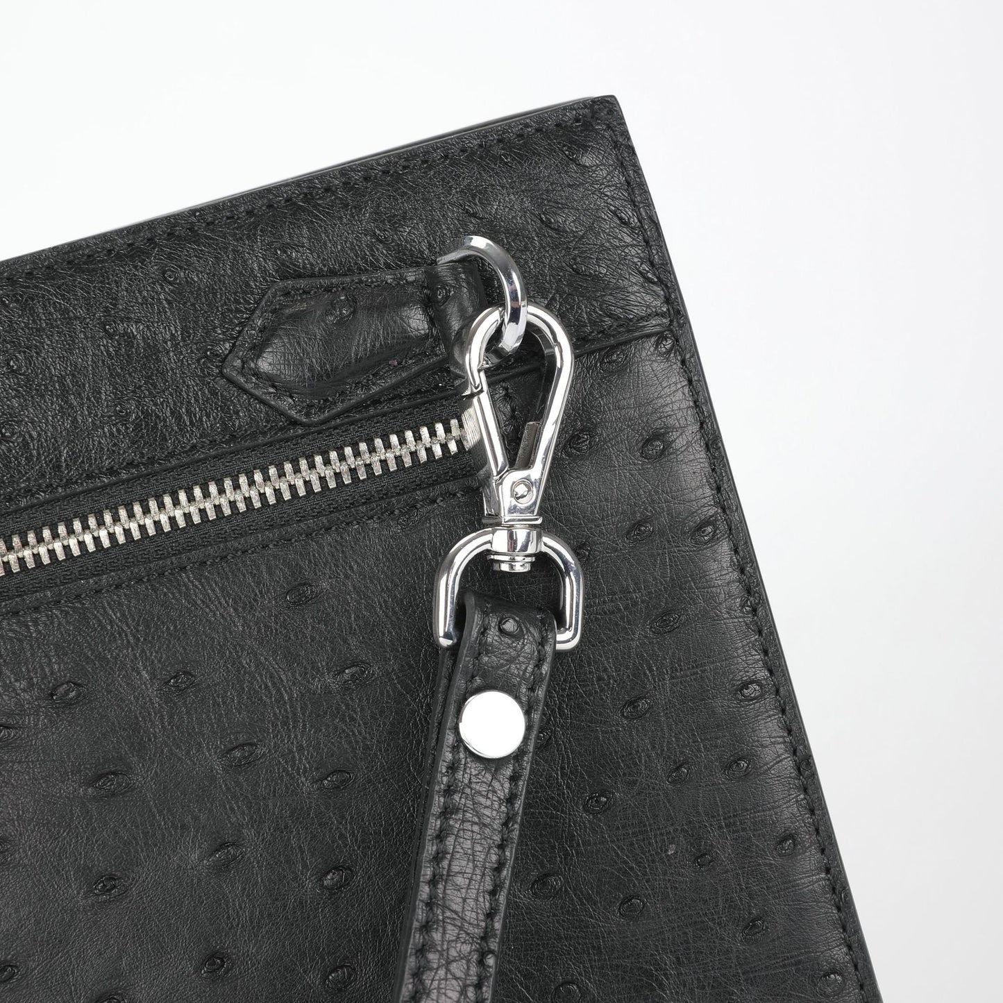 新型ダチョウの皮本革メンズハンドバッグビジネス カジュアル高品質メンズバッグ