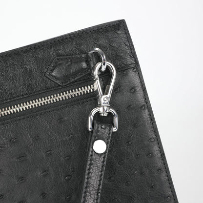 新型ダチョウの皮本革メンズハンドバッグビジネス カジュアル高品質メンズバッグ