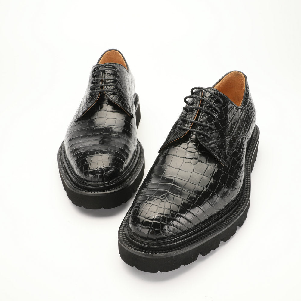 新型ワニ腹の皮メンズ革靴 本革 高品質 厚底 ビジネスシューズ