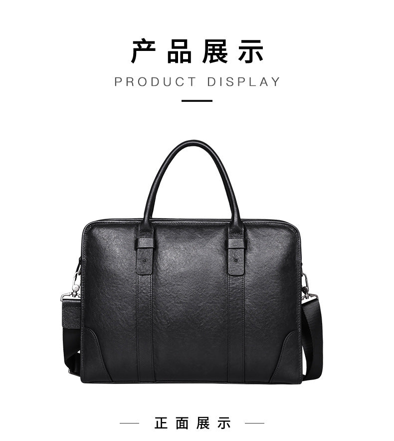 Men's handbag, genuine cowhide leather, crossbody bag, business, large capacity briefcase, computer bag 