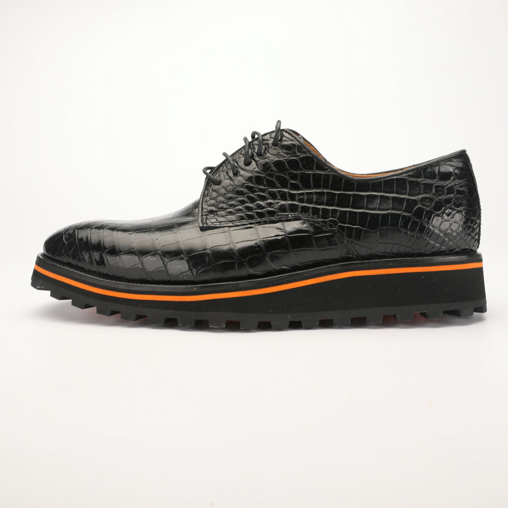 新型ワニ皮メンズ革靴 本革カジュアル厚底 滑り止め ビジネスシューズ