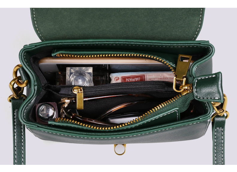 本革のレディースファッション シンプルな斜め掛けバッグトランペットバッグ牛革ショルダーバッグ.ポシェット